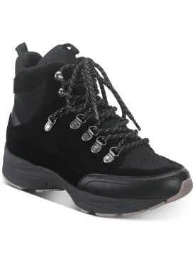 AMERICAN RAG Womens Black 0.5" Platform Removable Insole Comfort Margie Round Toe Wedge Lace-Up Athletic Sneakers Shoes