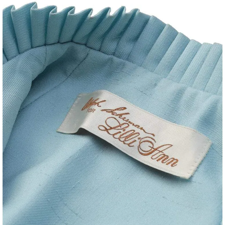 ARCHIVE - 1970s Lilli Ann By Adolph Schuman Eggshell Blue Skirt Suit With Ruffle Trim