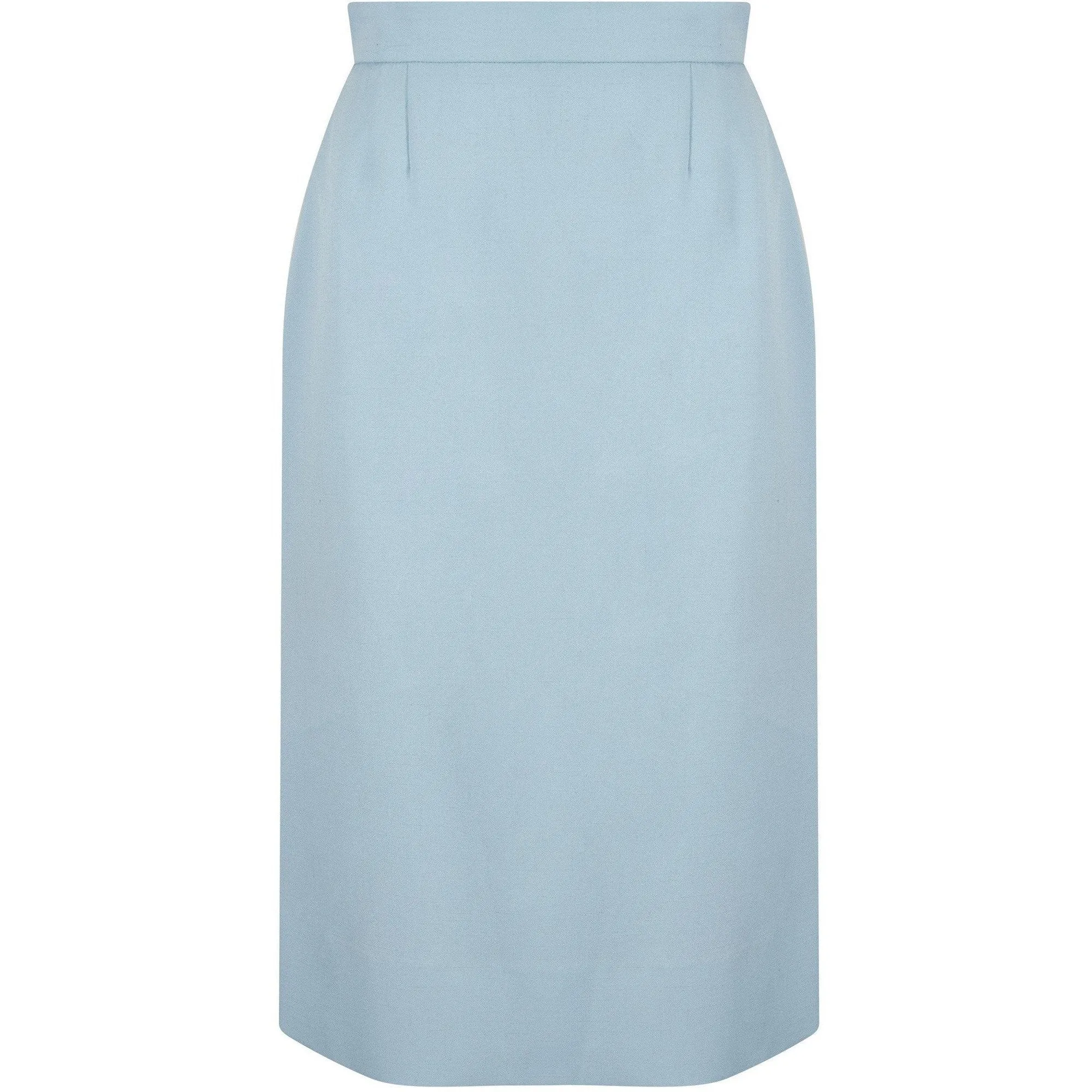 ARCHIVE - 1970s Lilli Ann By Adolph Schuman Eggshell Blue Skirt Suit With Ruffle Trim