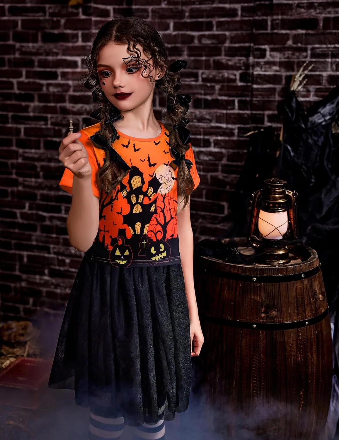 Arshiner Girls Halloween Shirt Crop Top Short Sleeve Graphic T Shirt Tee