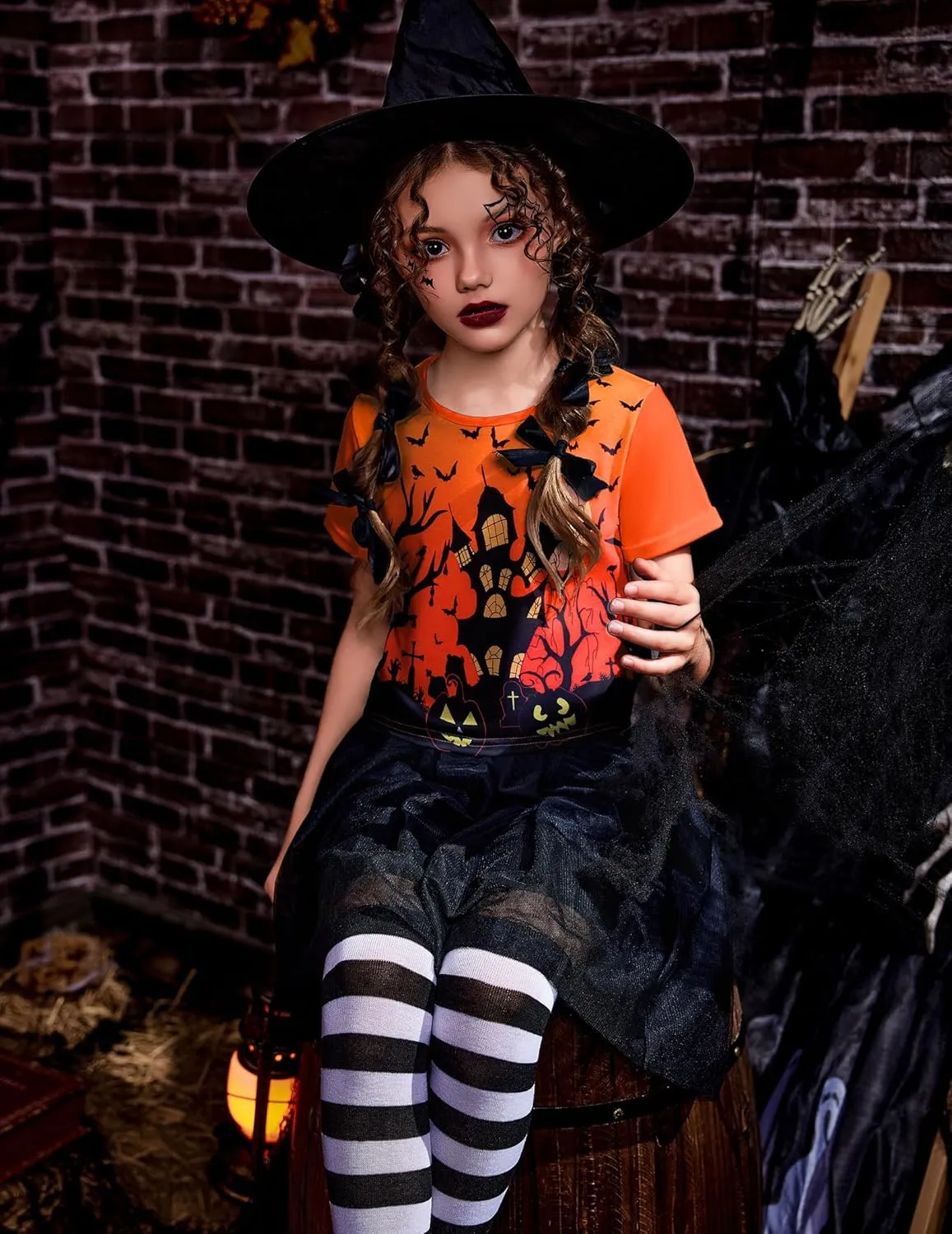 Arshiner Girls Halloween Shirt Crop Top Short Sleeve Graphic T Shirt Tee