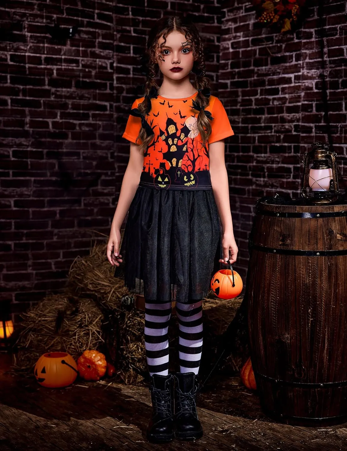 Arshiner Girls Halloween Shirt Crop Top Short Sleeve Graphic T Shirt Tee