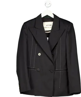 Attire The Studio Black 100% Wool Blazer UK XS