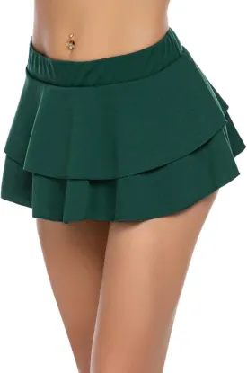 Avidlove Women Pleated Mini Skirt Solid Ruffle Lingerie Skirts
