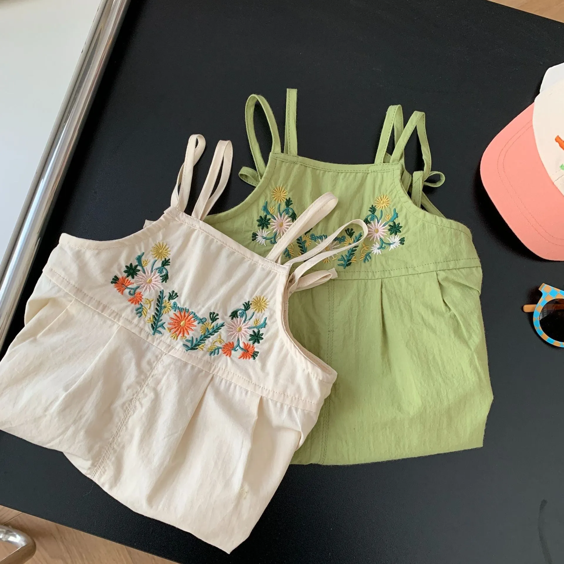 Baby Girl Embroidered Overalls 0-7 Years Old Summer Girl Jumpsuit