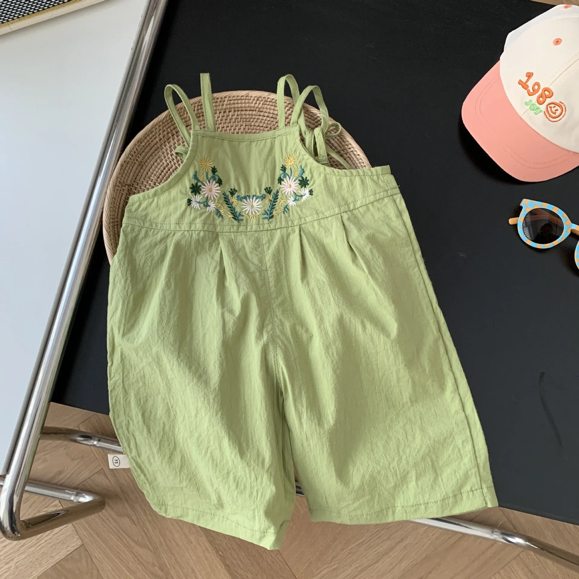 Baby Girl Embroidered Overalls 0-7 Years Old Summer Girl Jumpsuit