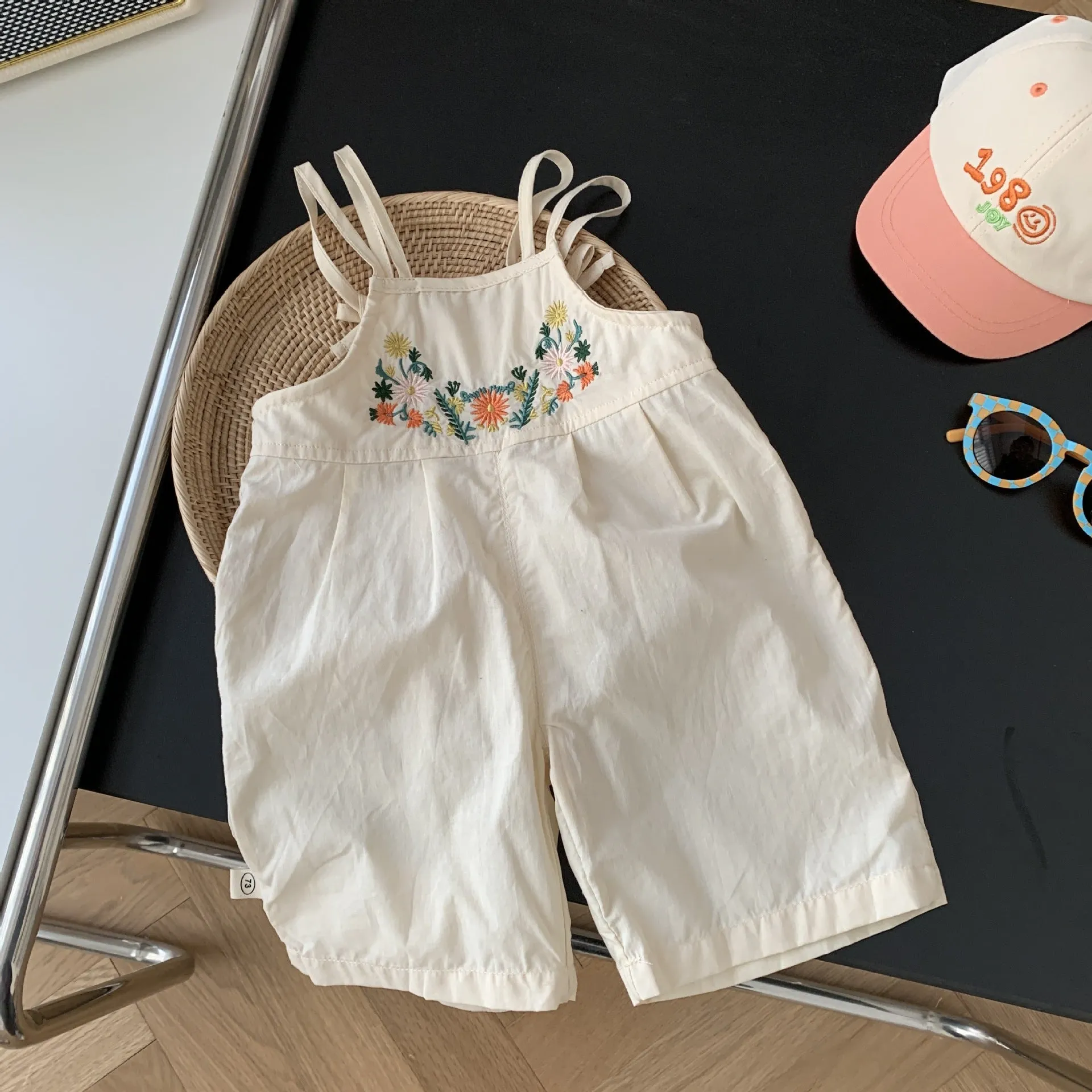 Baby Girl Embroidered Overalls 0-7 Years Old Summer Girl Jumpsuit