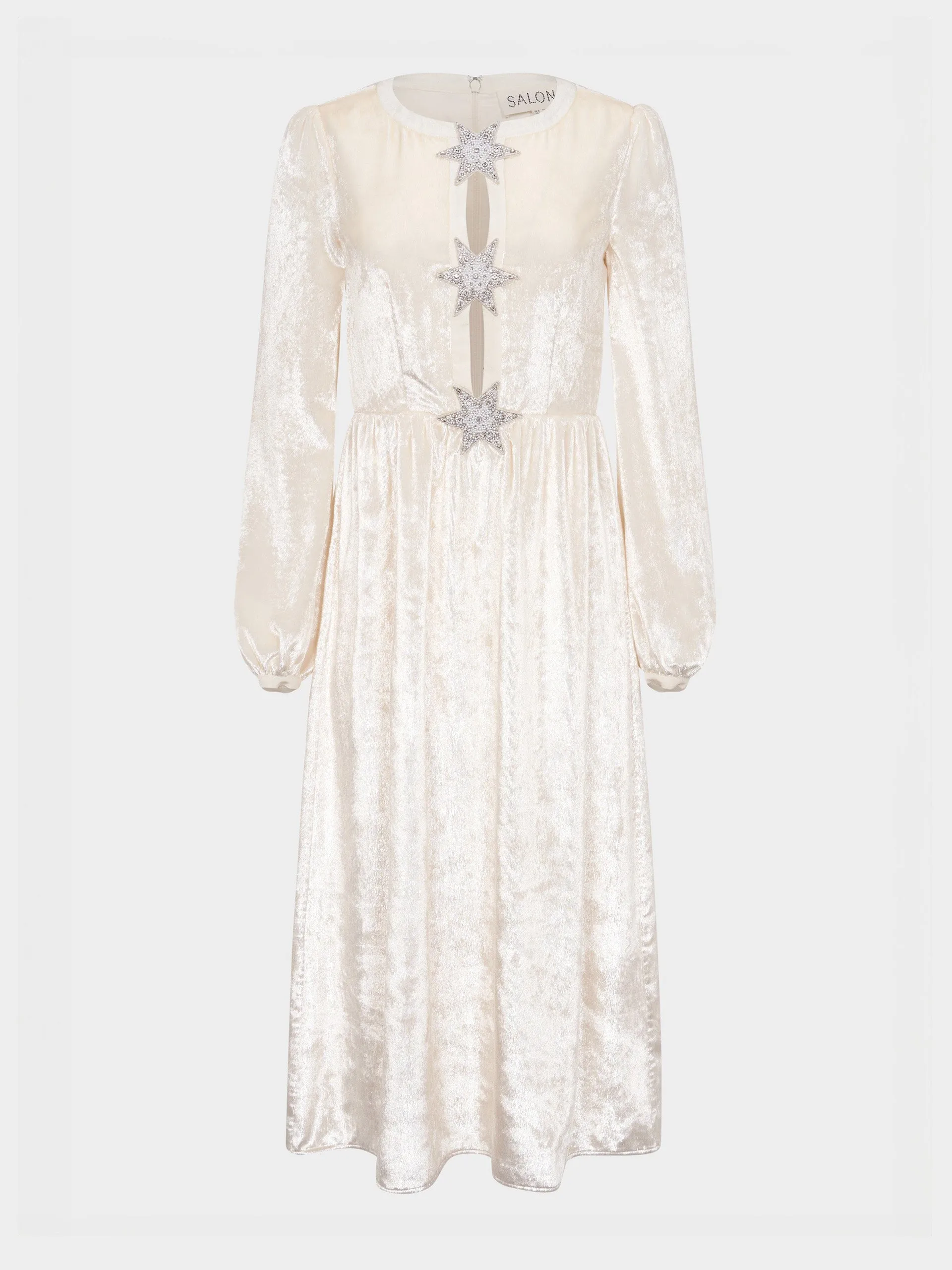 Camille bows dress in tusk pearl stars