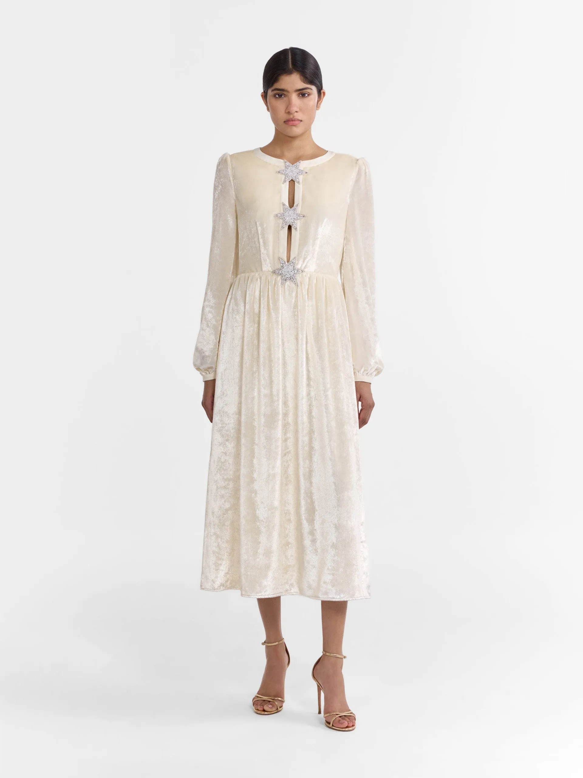 Camille bows dress in tusk pearl stars