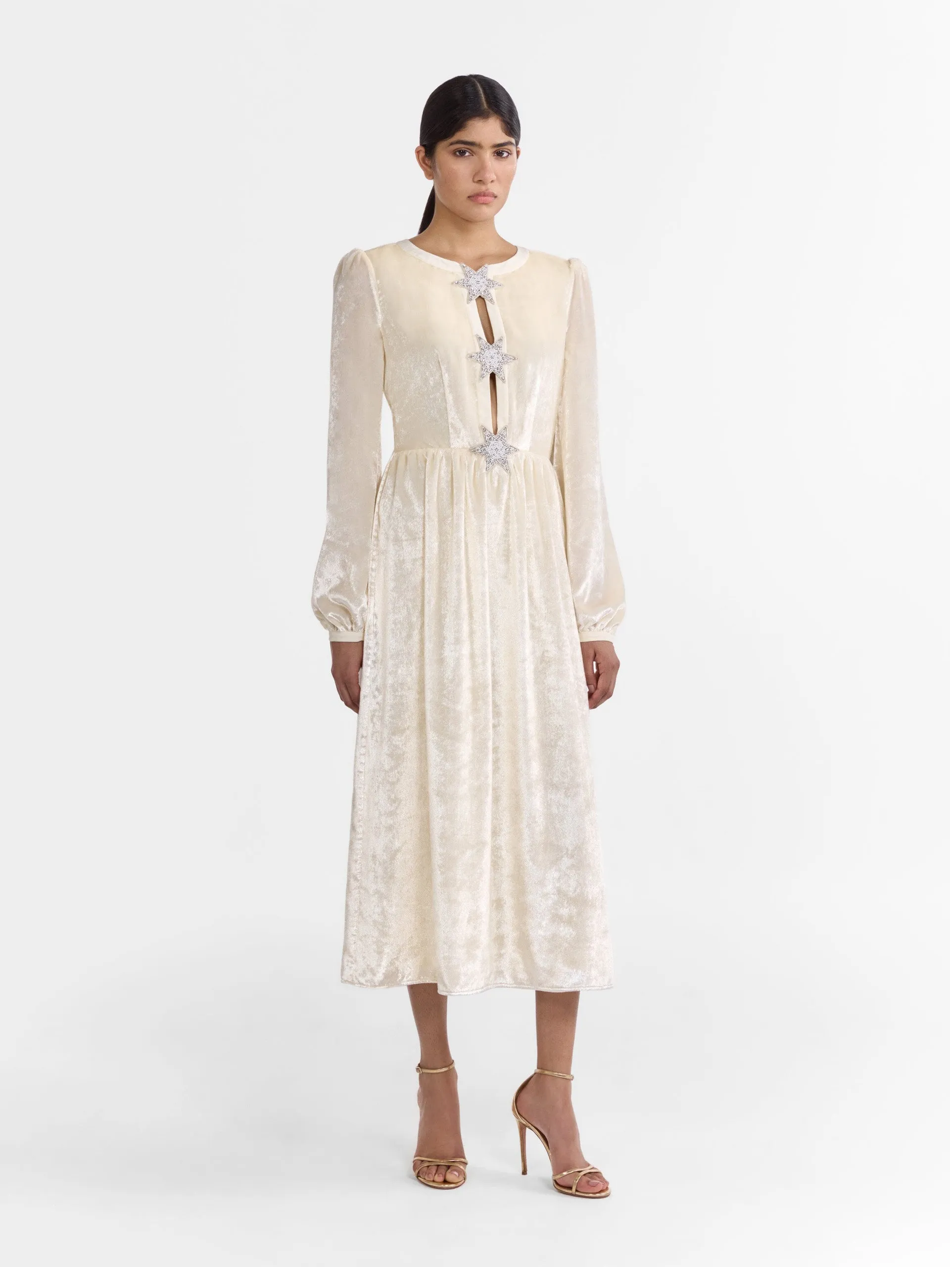 Camille bows dress in tusk pearl stars