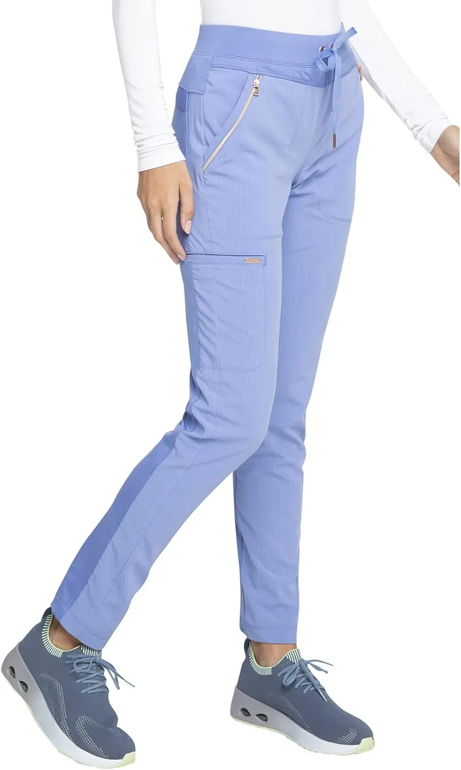 Cherokee Statement Women Scrubs Pant Mid Rise Tapered Leg Drawstring CK055