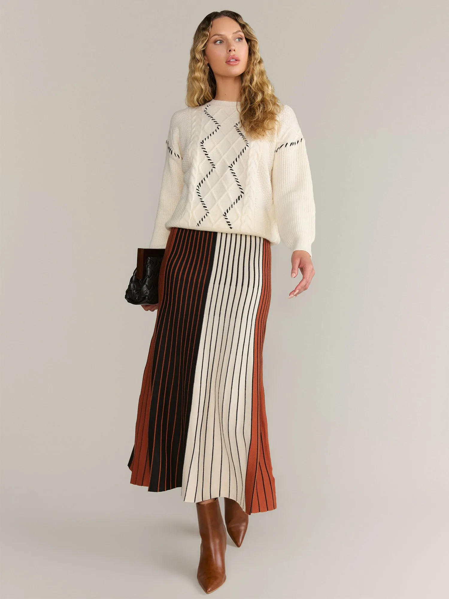 Dreamers Long Sleeve Crew Neck Cable Sweater - Brands We Love
