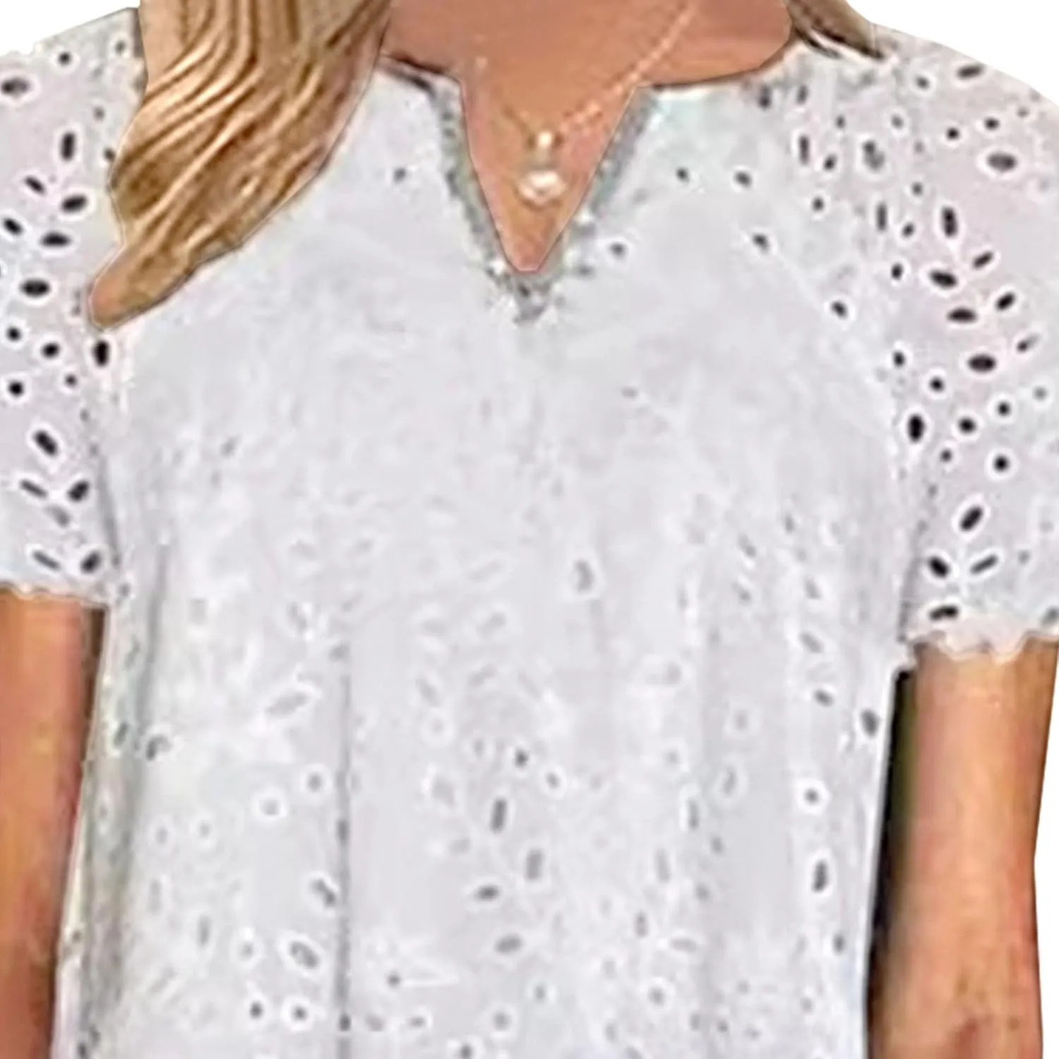 Eyelet Dress for Women Ruffle Notch Neck Tunic Lace Dress Summer Ruffle Hem Floral Midi Dresses