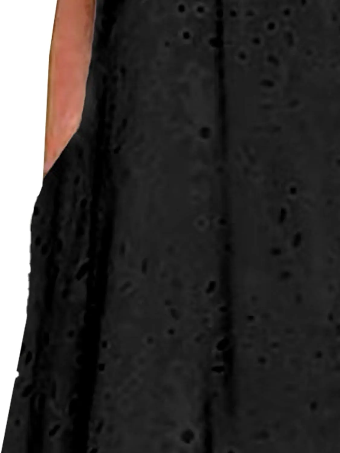 Eyelet Dress for Women Ruffle Notch Neck Tunic Lace Dress Summer Ruffle Hem Floral Midi Dresses