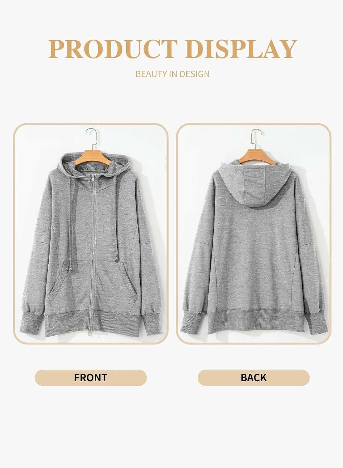 Eytino Women Plus Size Sweatshirts Long Sleeve Zip Up Oversized Casual Hoodies Jackets 2025 Fashion Fall Outfits(1X-5X)