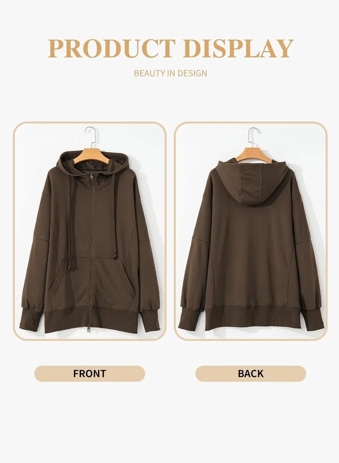 Eytino Women Plus Size Sweatshirts Long Sleeve Zip Up Oversized Casual Hoodies Jackets 2025 Fashion Fall Outfits(1X-5X)