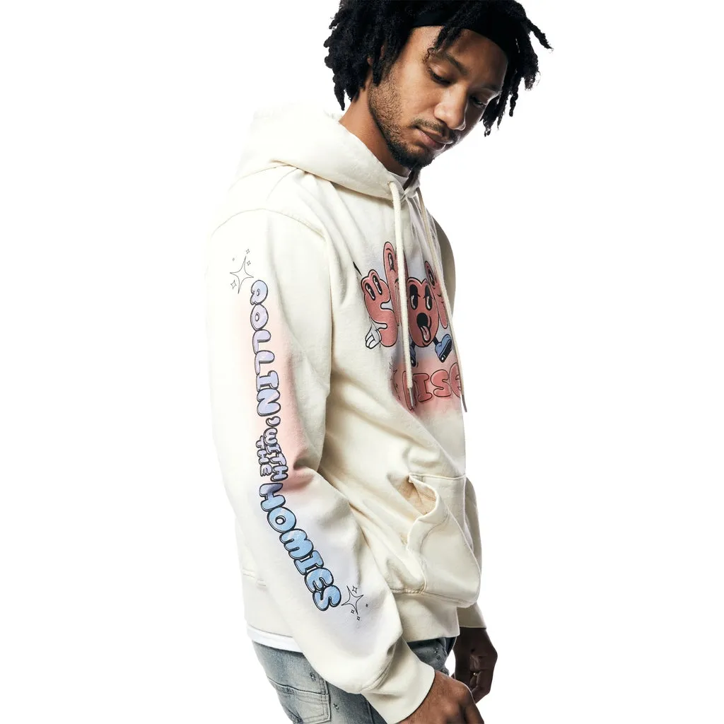 Fun French Terry Pullover Hoodie - Cream