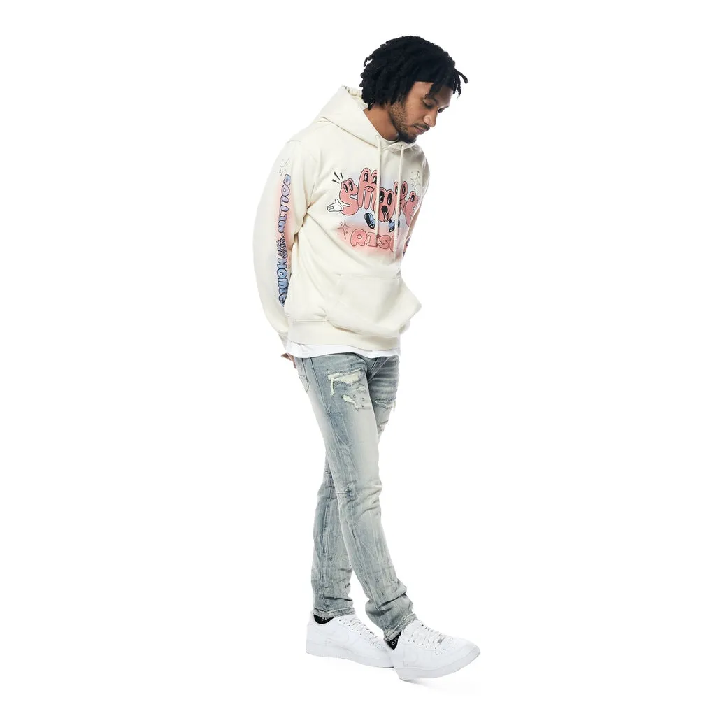 Fun French Terry Pullover Hoodie - Cream