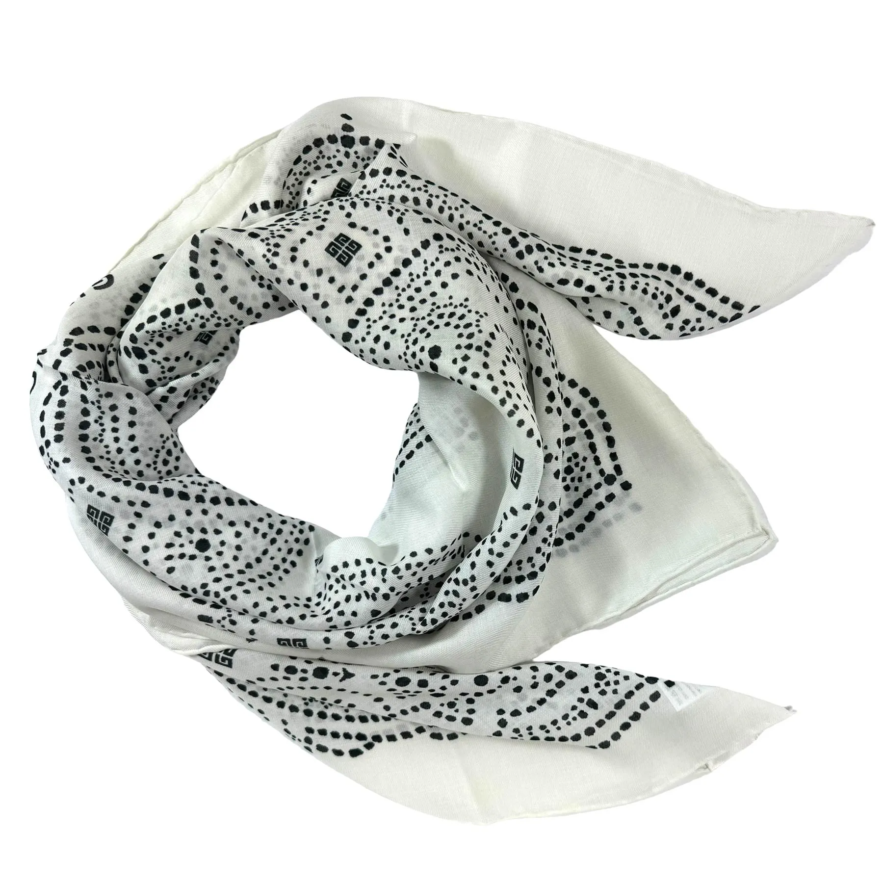 Givenchy Scarf White Paisley 4G - Large Modal Cashmere Blend Shawl SALE