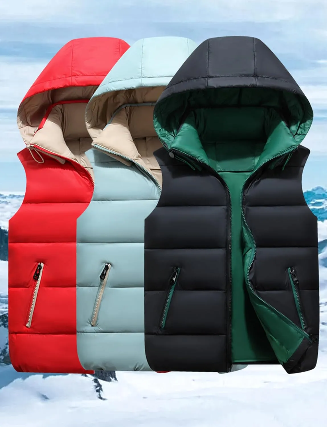 Happy Cherry Kids Down Jacket Hooded Vest Winter Jacket for Boys Hoodies Padded Jackets Girls Outwear Coat 3-14 Years