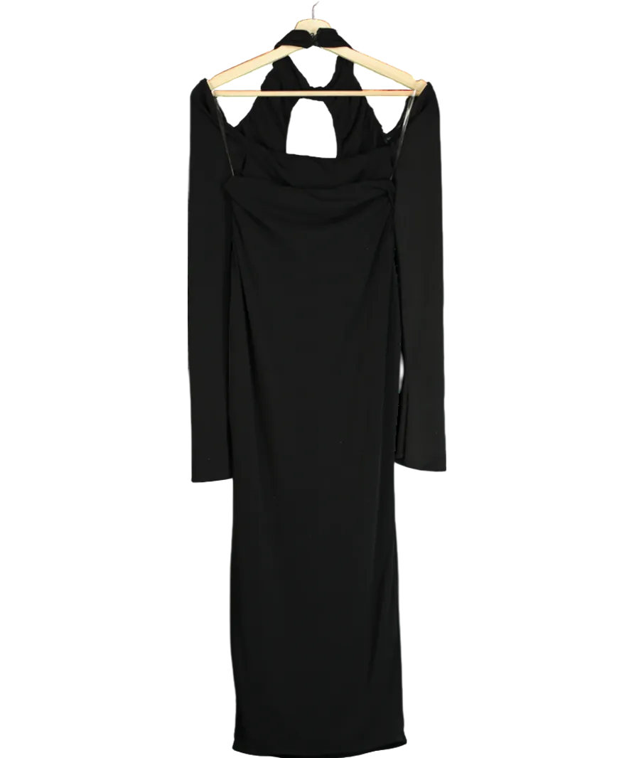 House of CB Black Jersey Cut-out Maxi Dress UK S