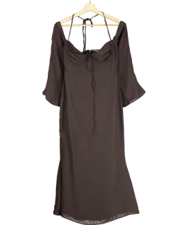 House of CB Brown Espresso Halter Midi Dress UK S