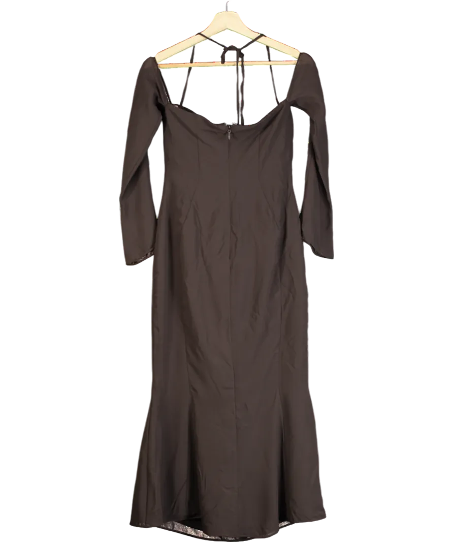 House of CB Brown Espresso Halter Midi Dress UK S
