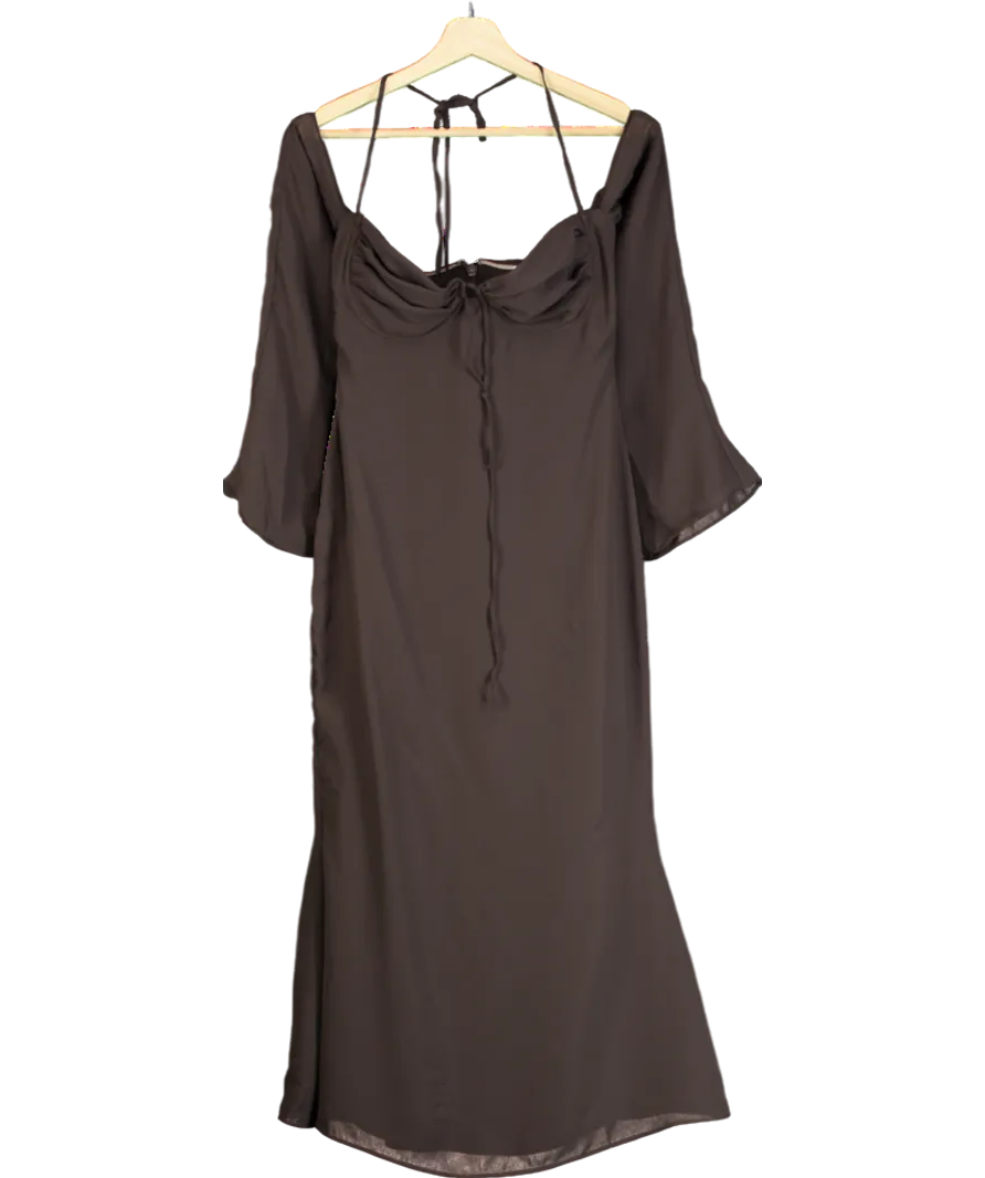 House of CB Brown Espresso Halter Midi Dress UK S