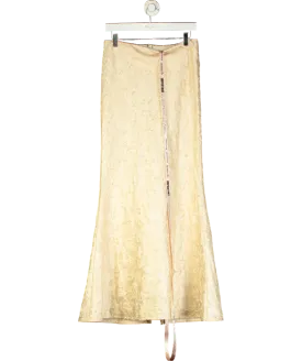 House of CB Ivory Metallic Jacquard Maxi Skirt UK 10