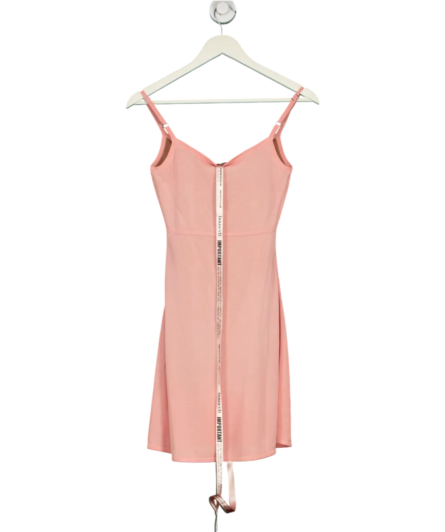 House of CB Pink Lorenza Sheer Knit Mini Dress UK S
