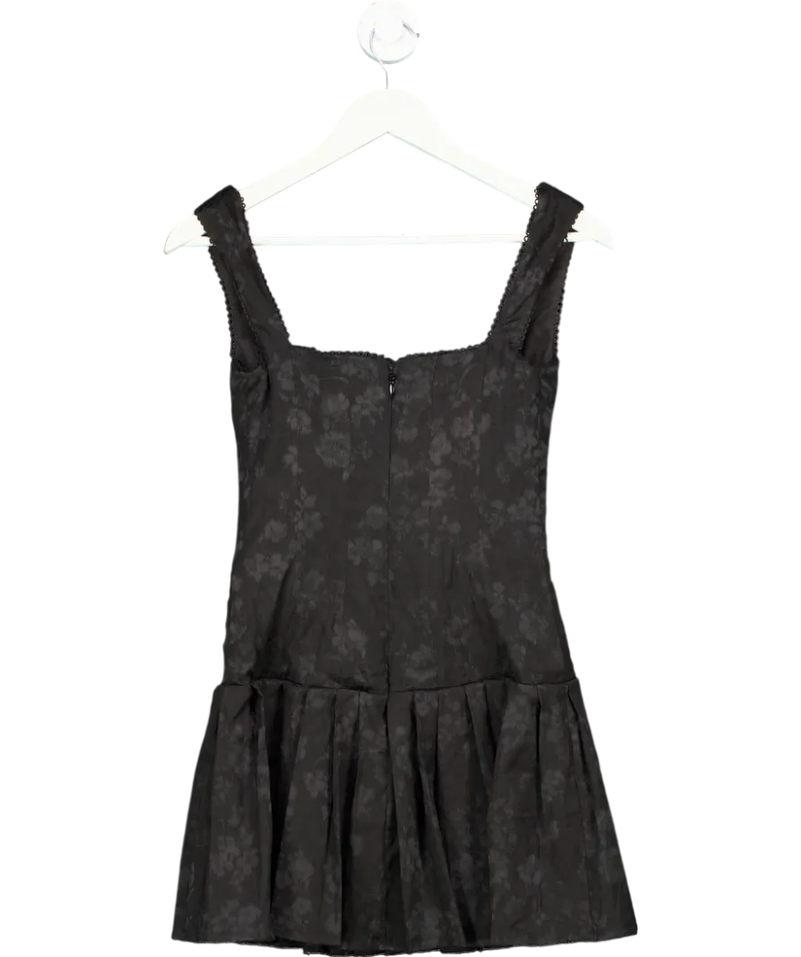 House of CB Talia Black Pleated Mini Dress UK S