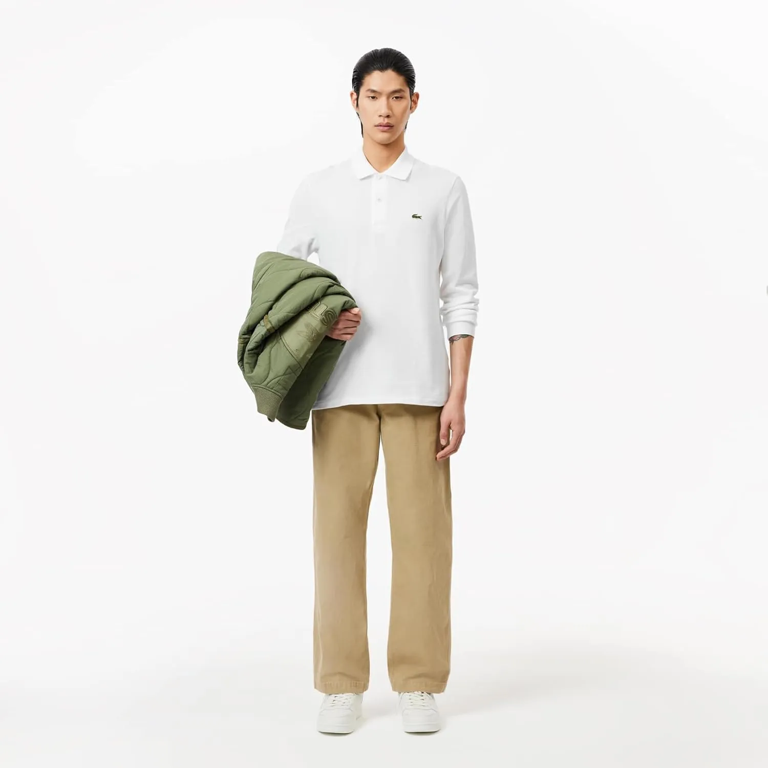 Lacoste Mens Classic Long Sleeve Pique Polo Shirt
