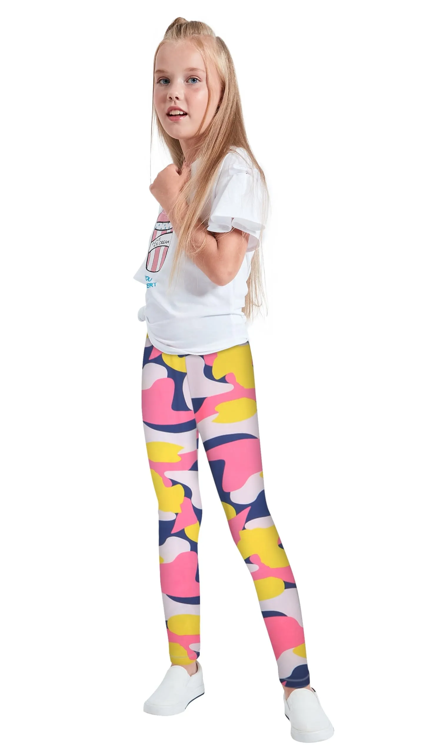 LUOUSE Toddler Girls Stretch Slim Fit Athletic Leggings Little Kids Buttery Soft Yoga Pants 3 Packs Sets Ankle Length Size 12T - 13T