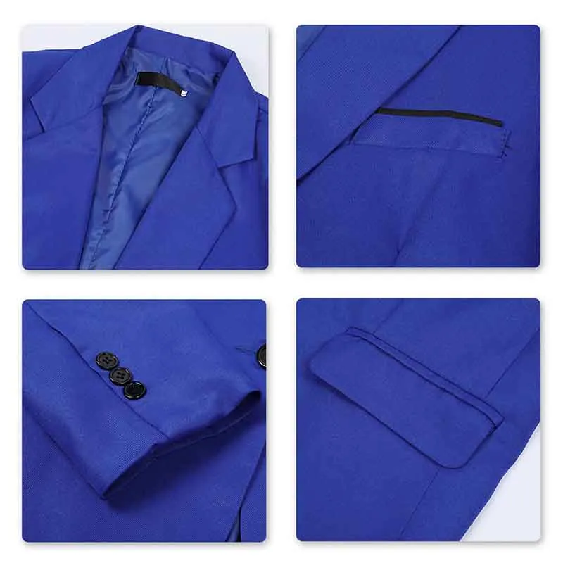 Men's Casual Slim Fit Jacket Daily Blazer Coat Tops Dark Blue