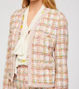 Pastel Long Sleeve Tweed Jacket