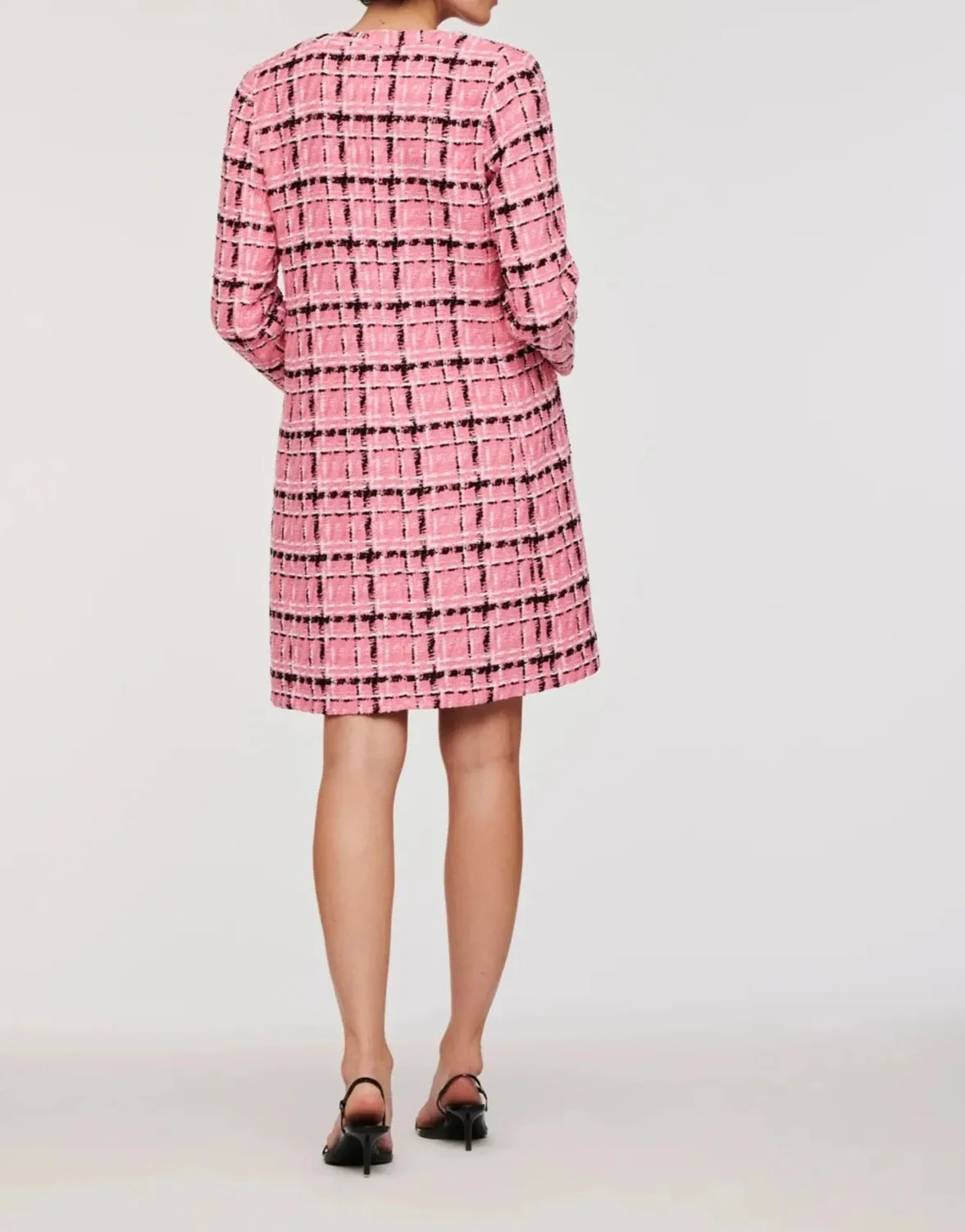 Pink Long tweed check jacket