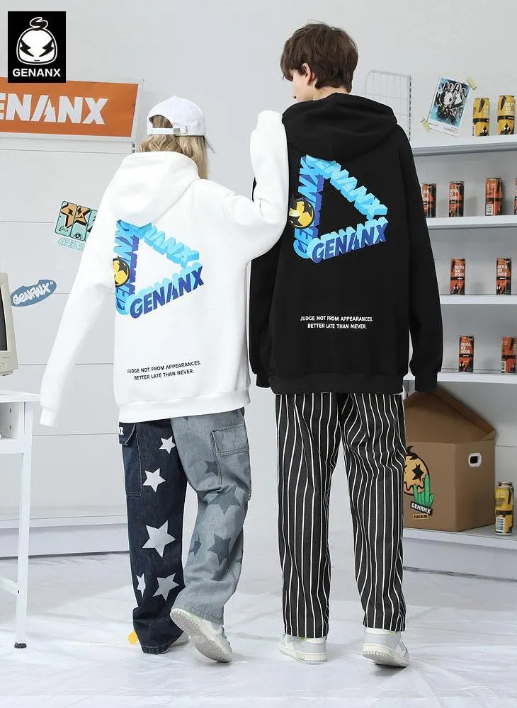 Plain Letter Print Minimalist Hoodies