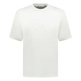 Prada Triangle Logo T-Shirt White