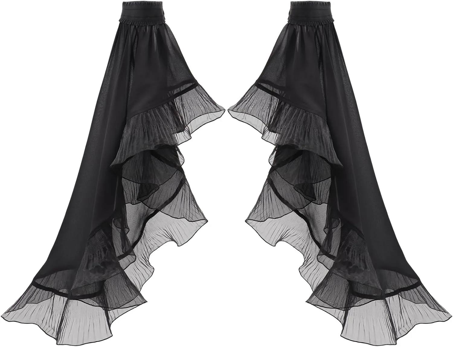 PROCOS Women Gothic Tulle Sleeves Mesh Cuffs Chiffon Victorian Detachable Sleeve Lace Arm Band Stage Pageant Gloves