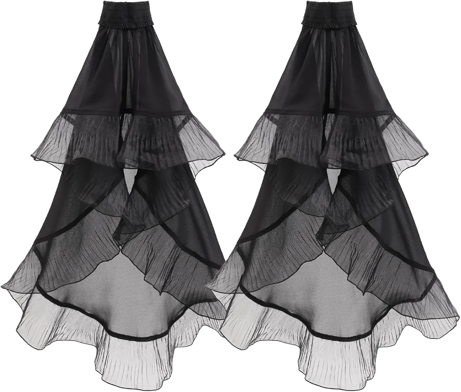 PROCOS Women Gothic Tulle Sleeves Mesh Cuffs Chiffon Victorian Detachable Sleeve Lace Arm Band Stage Pageant Gloves