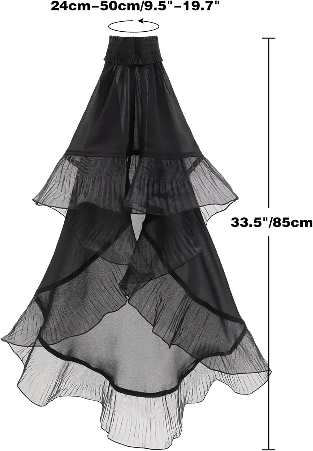 PROCOS Women Gothic Tulle Sleeves Mesh Cuffs Chiffon Victorian Detachable Sleeve Lace Arm Band Stage Pageant Gloves
