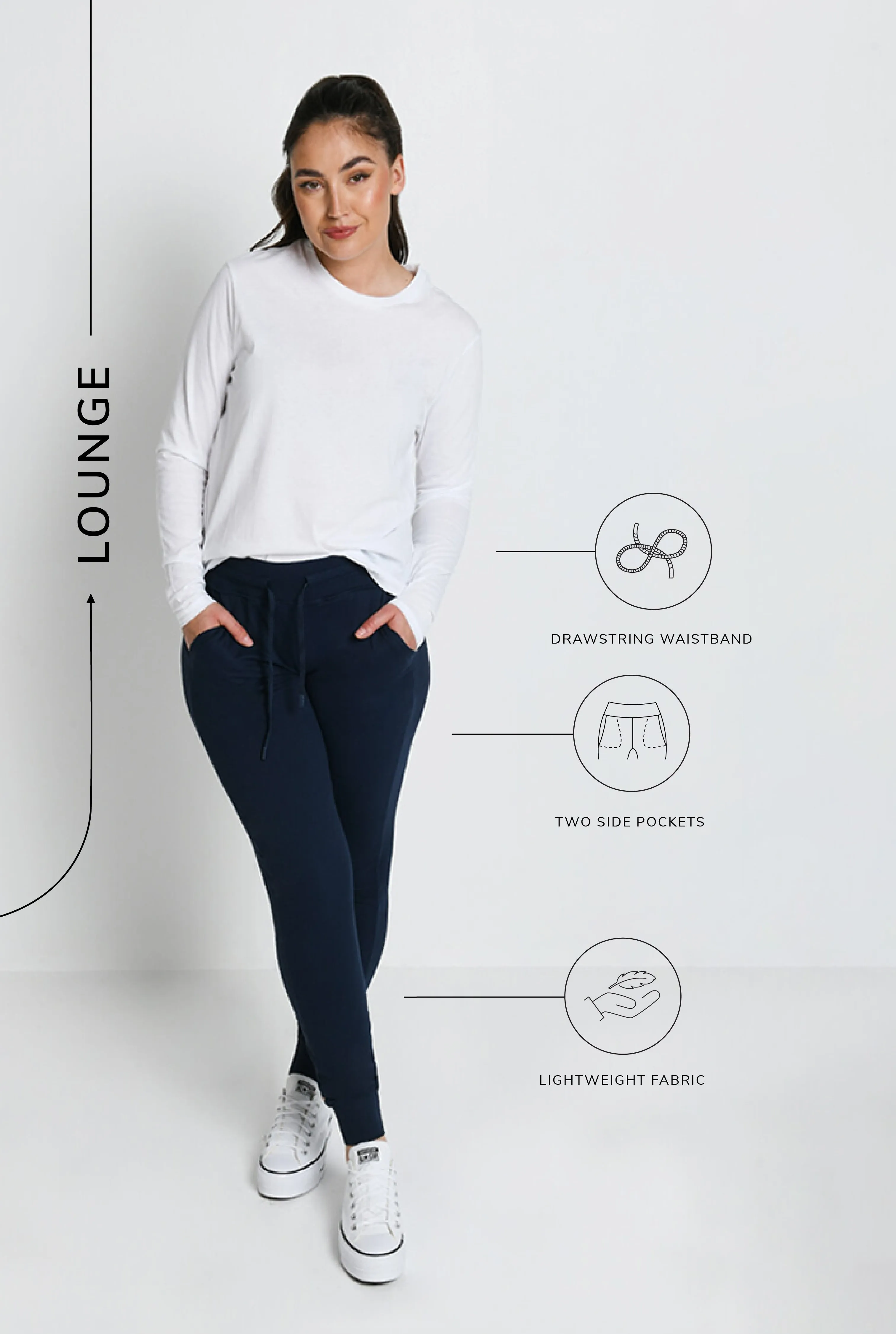 Recharge High Waisted Joggers - Navy Blue