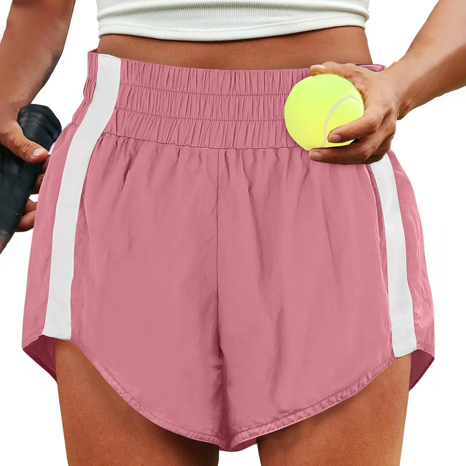 Running Shorts for Women Summer High Waisted Pleated Quick Dry Athletic Short Pants Casual Fashion Loose Fit Shorts