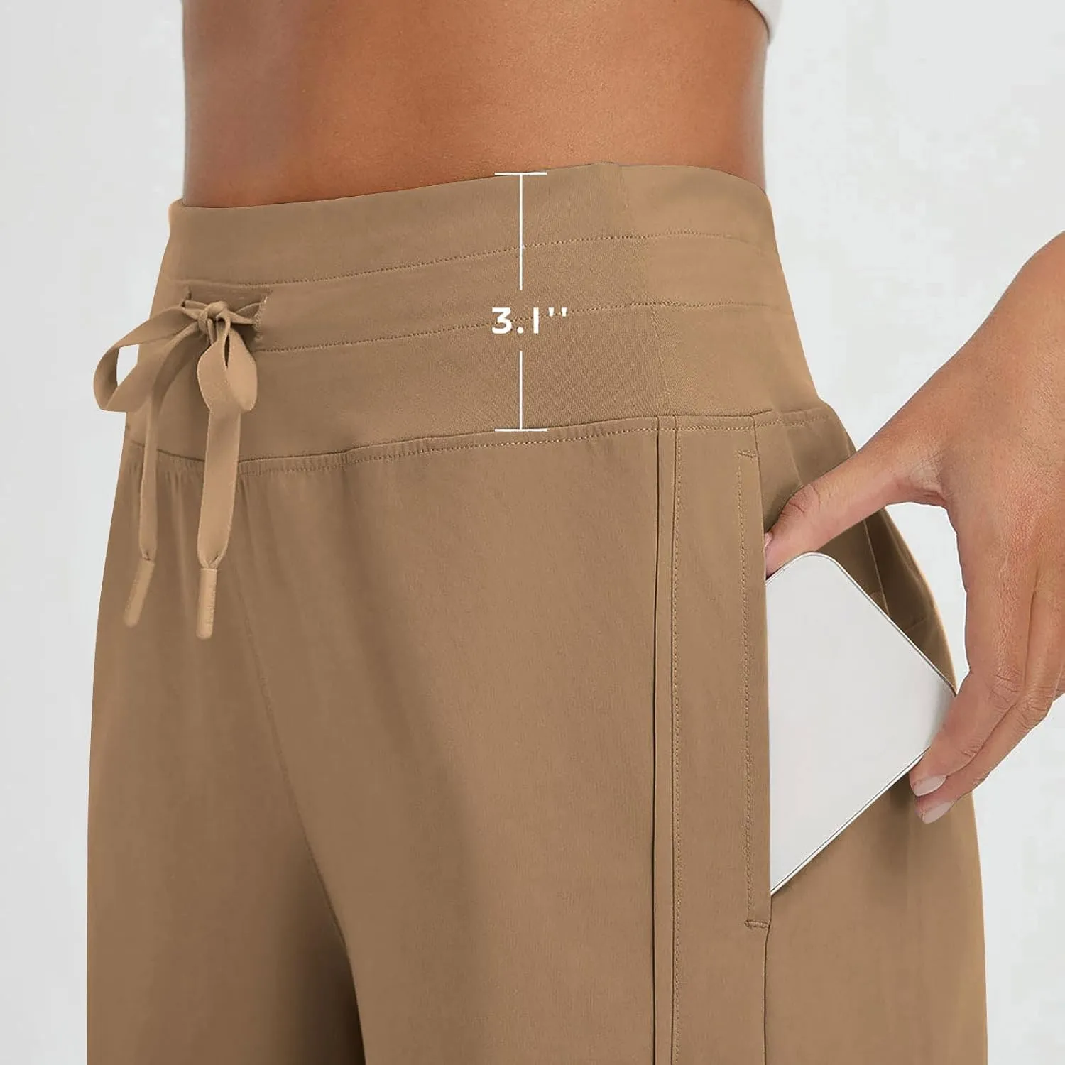 SHOPESSA Womens Capris for Summer Loose High Waisted Wide Leg Lounge Pants Casual Lightweight Drawstring Cropped Pants
