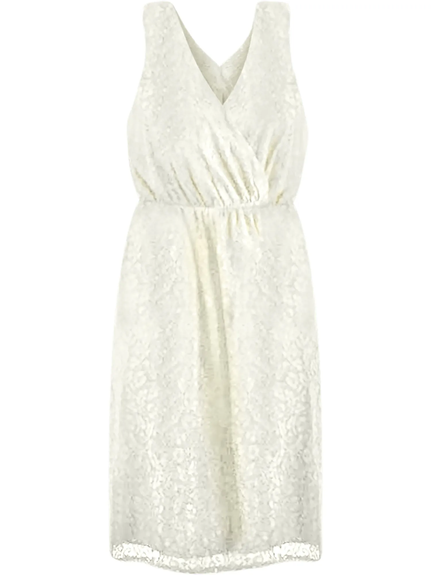 Sleeveless High Waist Lace Midi Dress