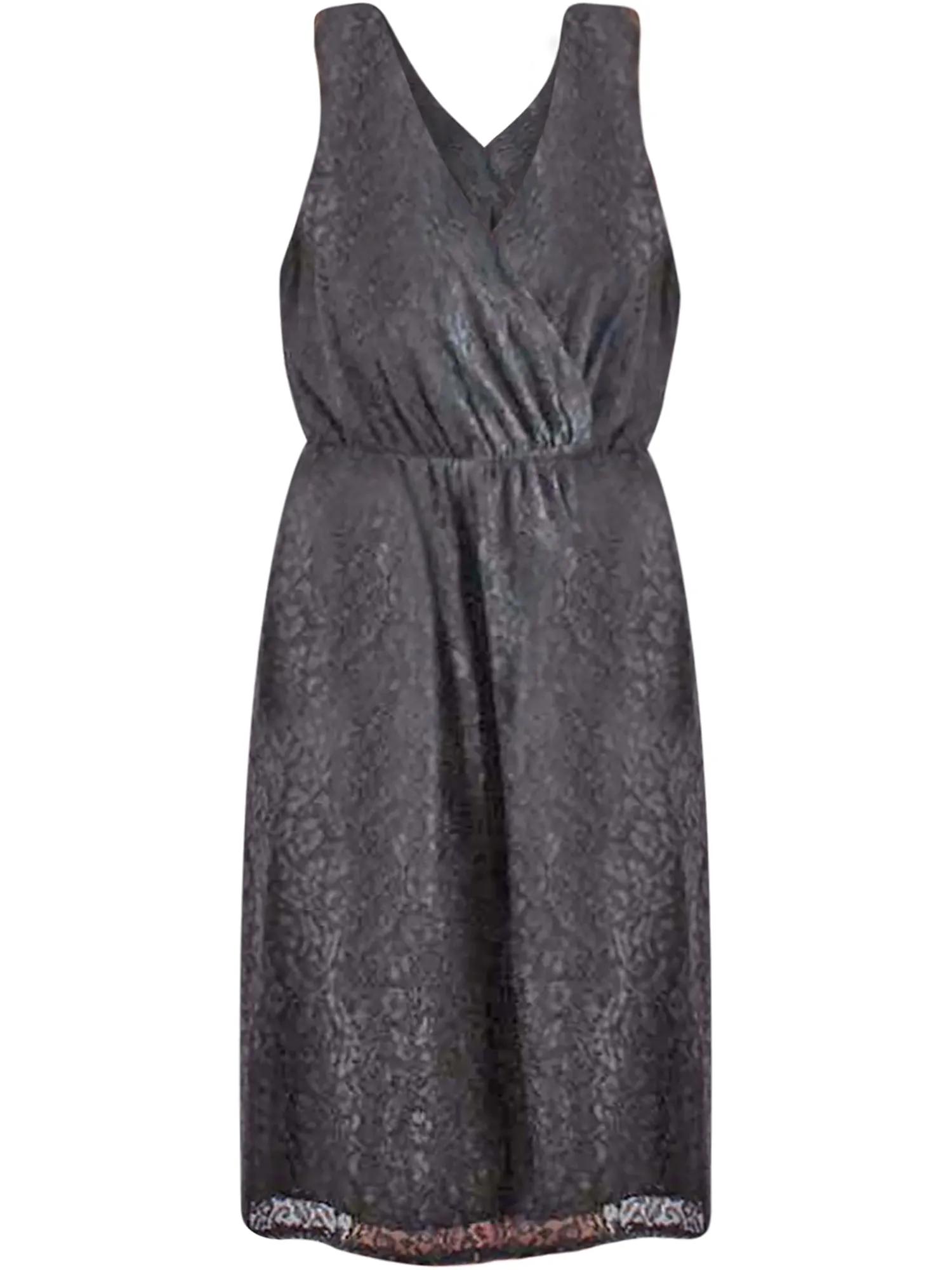 Sleeveless High Waist Lace Midi Dress