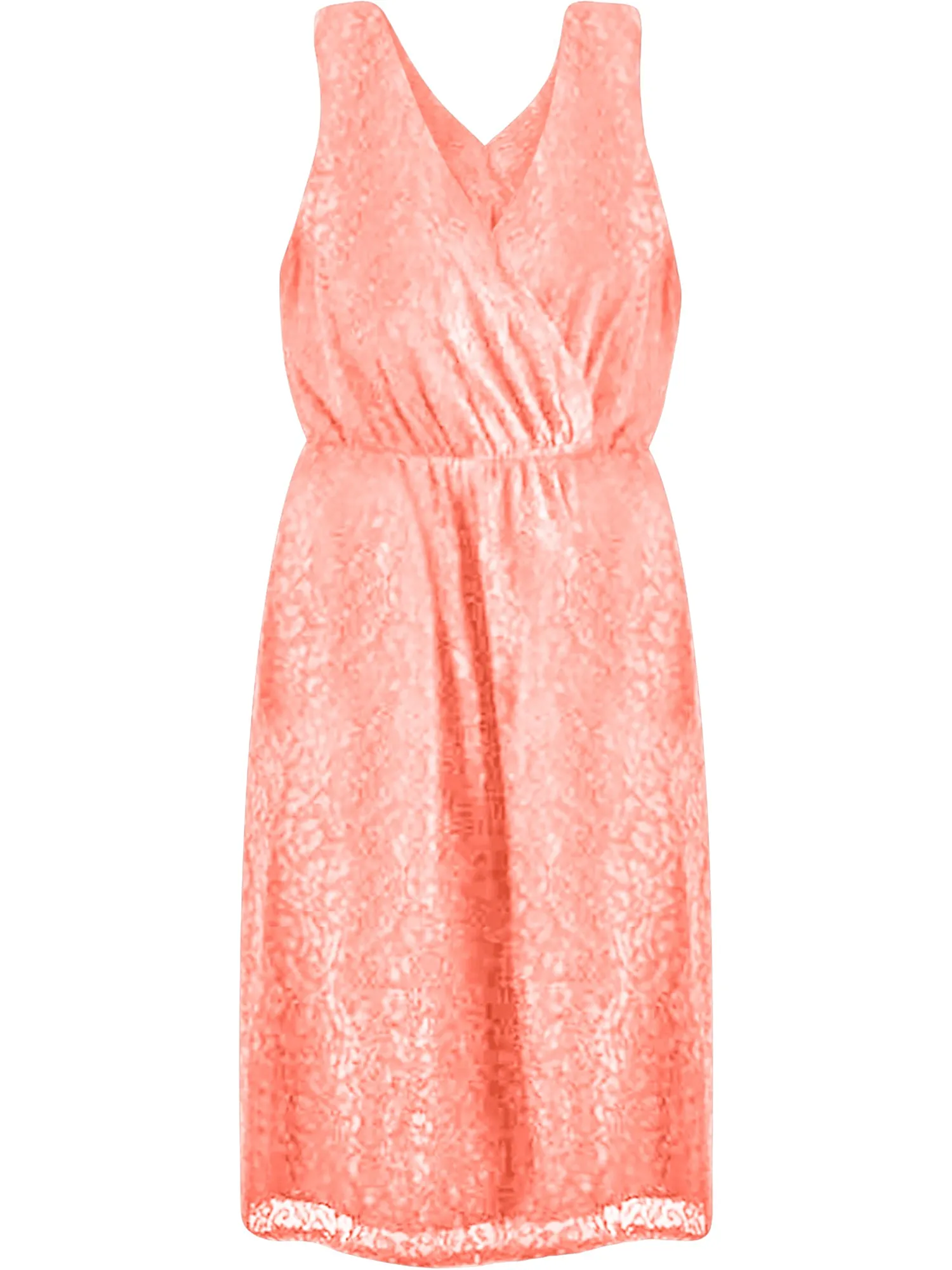 Sleeveless High Waist Lace Midi Dress