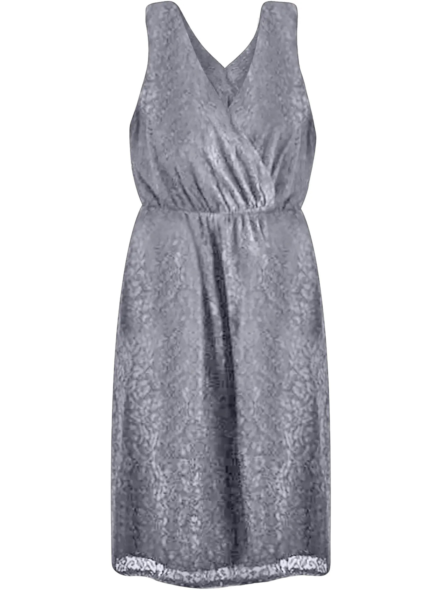 Sleeveless High Waist Lace Midi Dress