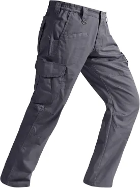 SPOSULEI Mens Tactical Pants Ripstop Cargo Work Pants with 9 Pockets Water Resistant Breathable Hiking Construction Pants