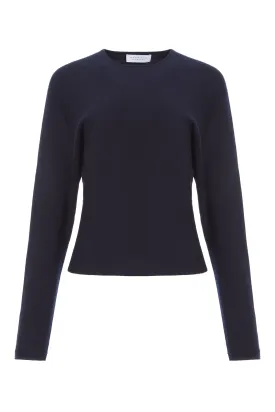 Theodore Knit Sweater in Navy Cashmere Silk